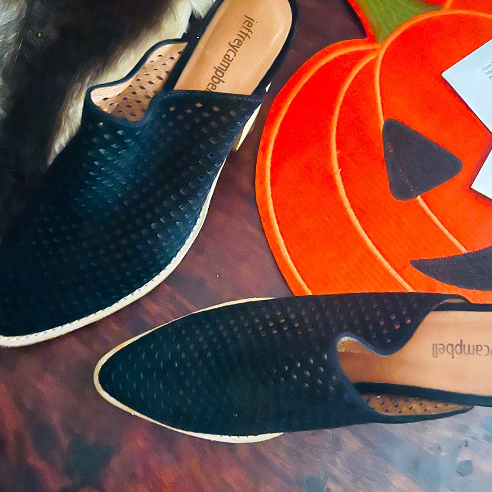 Jeffrey Campbell Black Perforated Loafers